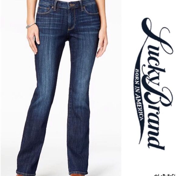 Lucky Brand 2/26 Lola Boot Cut Dark Wash Embroidered Back Pockets Jeans - Picture 3 of 17